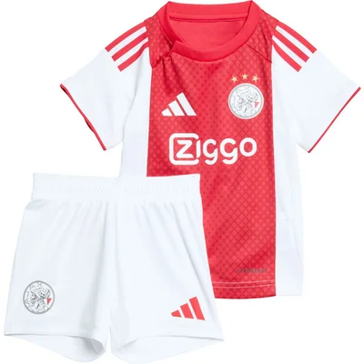 Ajax thuistenue baby 2025/2026 wit met rode baan voor baby