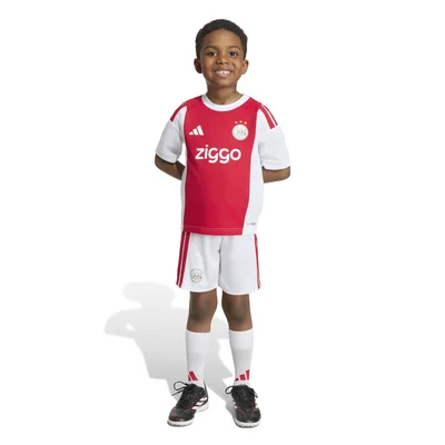 Ajax minikit thuis 2026/2027, wit met rood