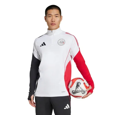 Ajax trainingstrui 1/4-zip 2025/2026 wit zwart rood voor volwassenen